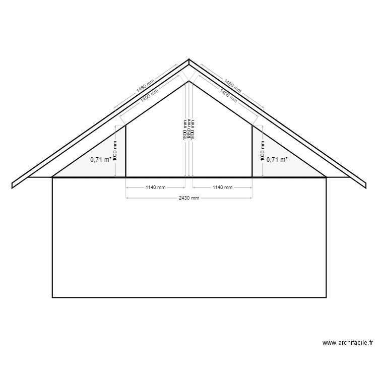 facade. Plan de 0 pièce et 0 m2