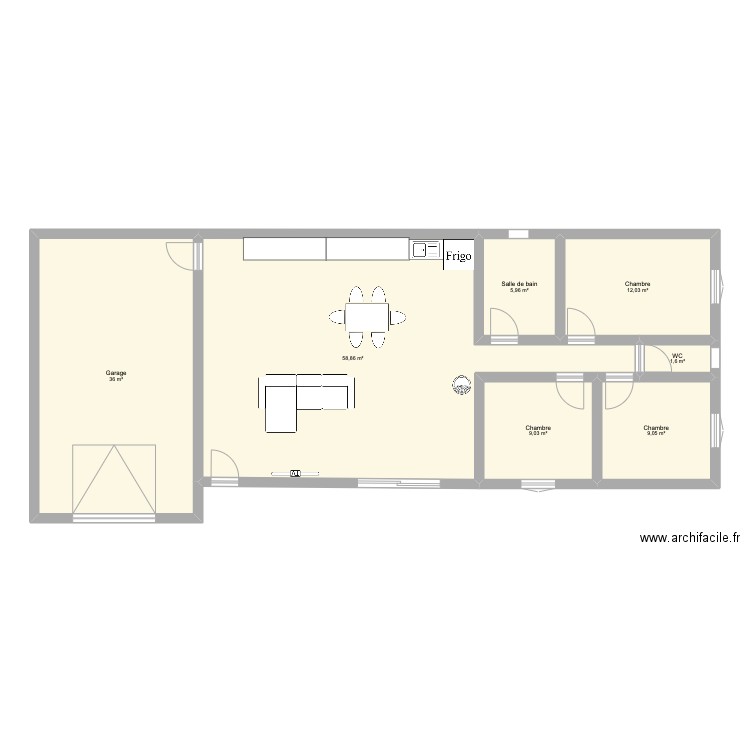 test. Plan de 7 pièces et 133 m2