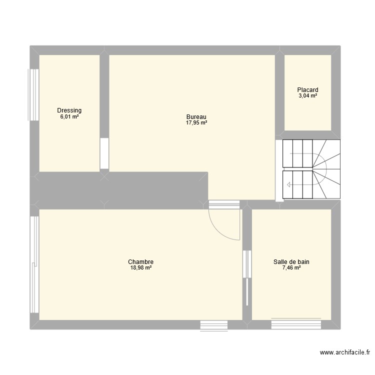 Maison de Mel. Plan de 7 pièces et 56 m2