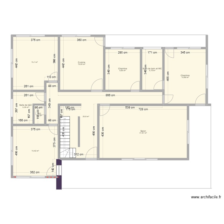 Maison DELANNAY (Vieux-Fort) - Etage. Plan de 10 pièces et 143 m2