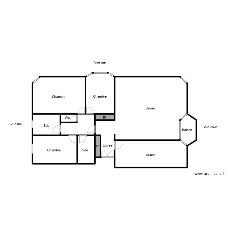 levallois. Plan de 12 pièces et 125 m2