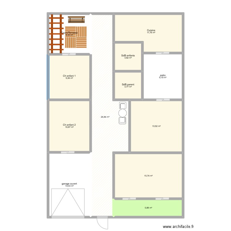 Plan Ouest Foire3. Plan de 12 pièces et 133 m2