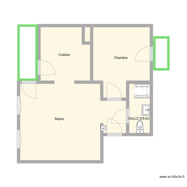 DEIDDA. Plan de 7 pièces et 45 m2