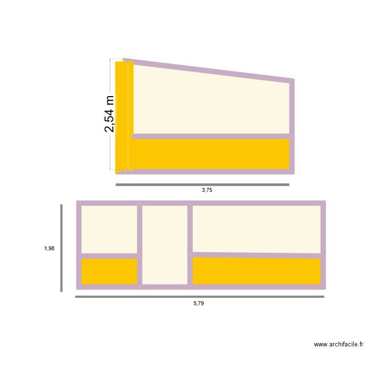 Coter véranda. Plan de 7 pièces et 17 m2