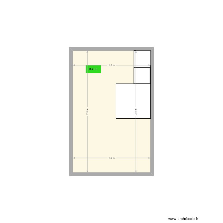 FACE A. Plan de 1 pièce et 4 m2