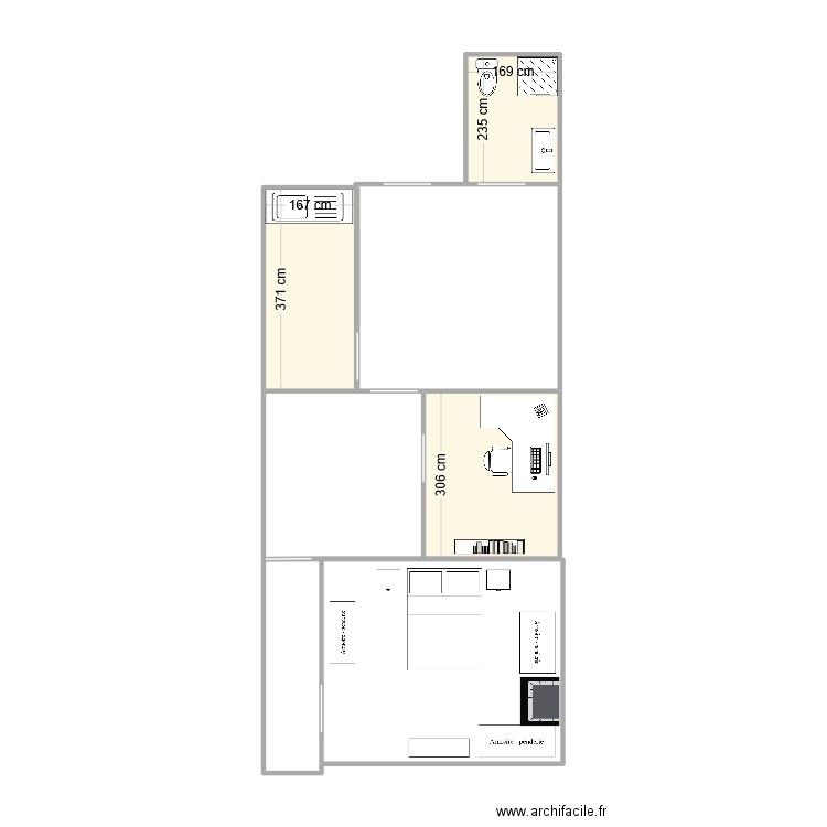 BASE_plan_maison. Plan de 3 pièces et 18 m2