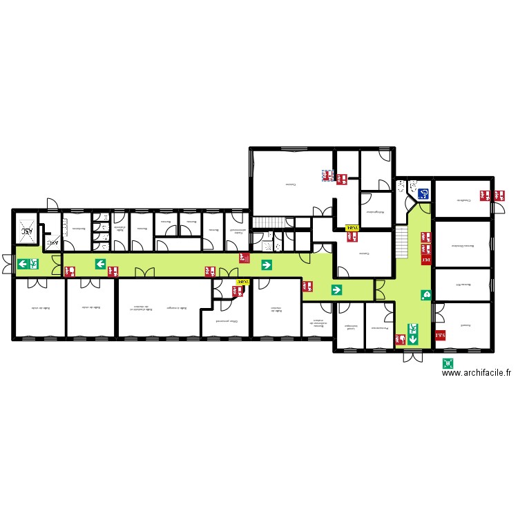 Afor Rdc 2. Plan de 40 pièces et 328 m2