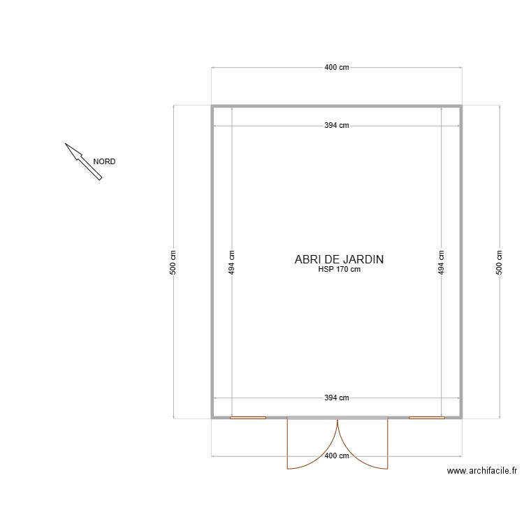 ABRI DE JARDIN . Plan de 1 pièce et 19 m2