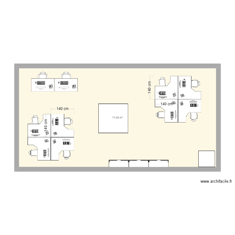 Plan biomasse. Plan de 1 pièce et 71 m2