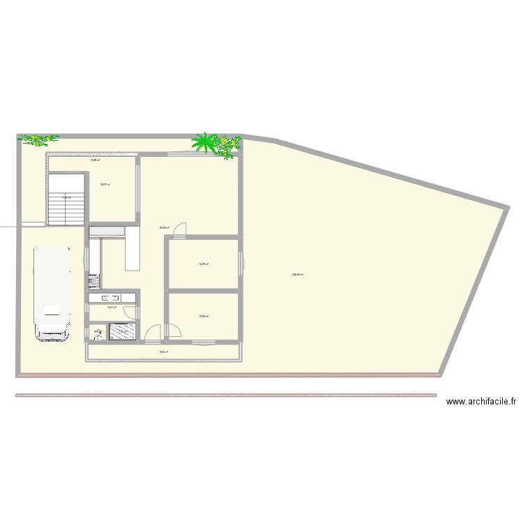 Plan niv 2. Plan de 11 pièces et 379 m2