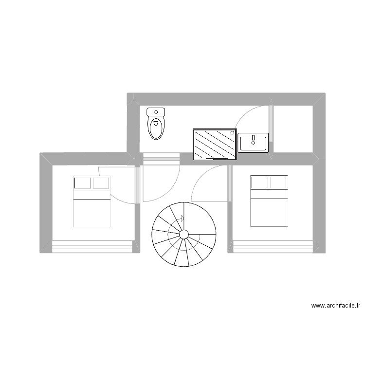 ÉTAGE PLAN LASSAGNE. Plan de 1 pièce et 1 m2