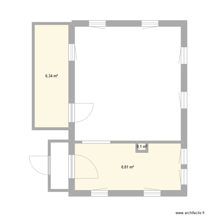 chalet Suisse. Plan de 3 pièces et 15 m2