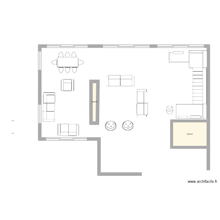 option 3. Plan de 2 pièces et 7 m2