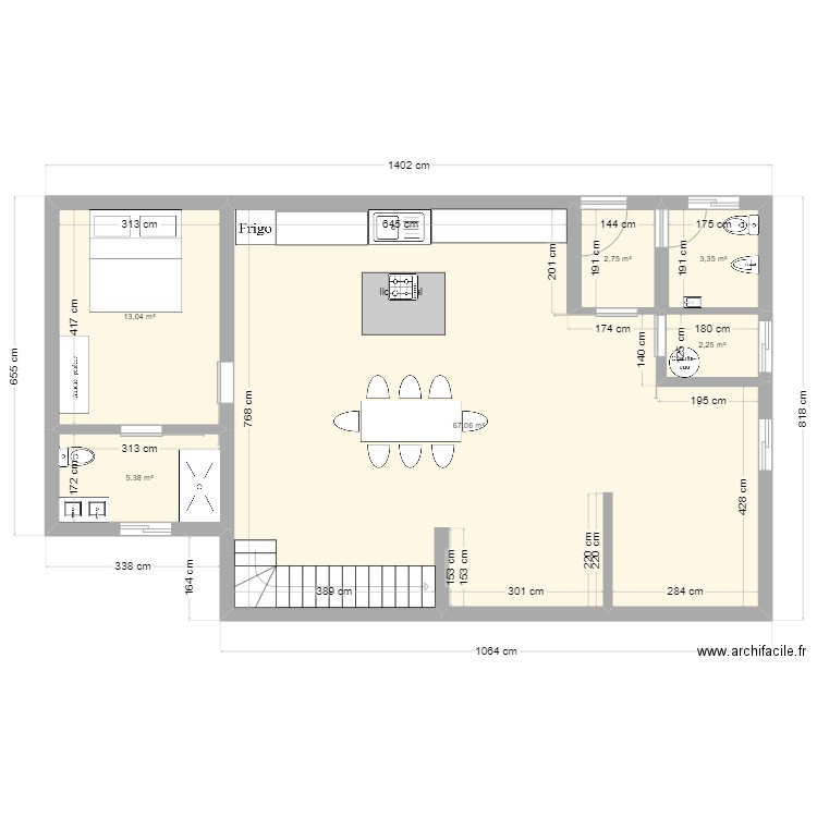 afid bigou . Plan de 6 pièces et 94 m2