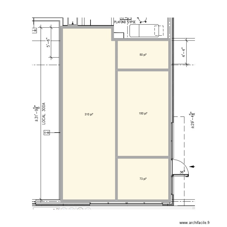 1623 route 132 - Toilette centrée 2. Plan de 4 pièces et 54 m2