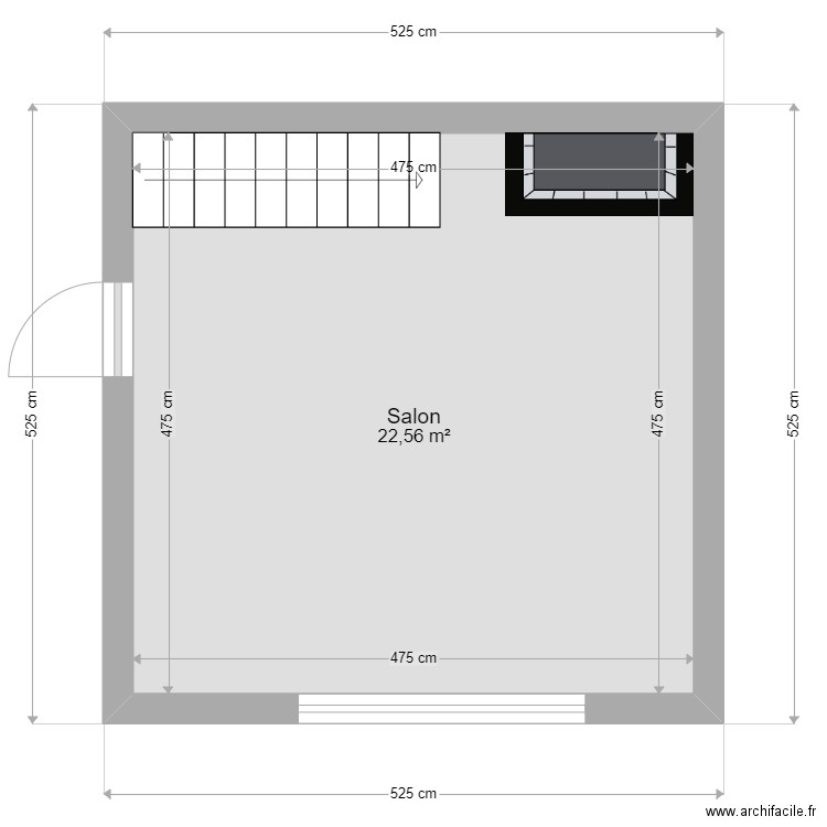 diii. Plan de 1 pièce et 23 m2