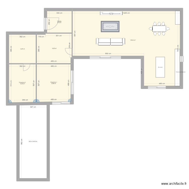 Projet Gwen et Tony 2. Plan de 7 pièces et 225 m2