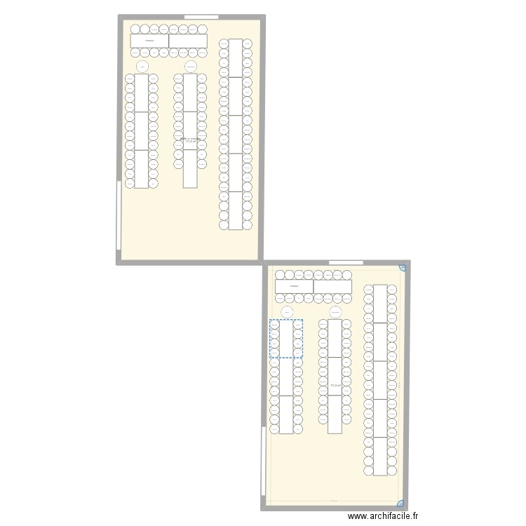 plan de table. Plan de 2 pièces et 223 m2