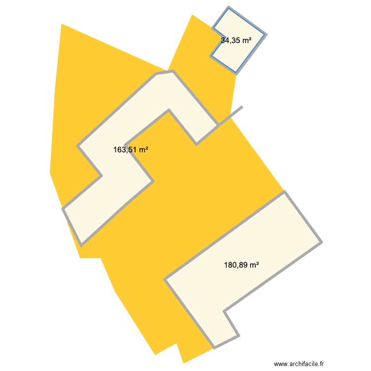 Plan de masse pour permis de construire. Plan de 3 pièces et 379 m2