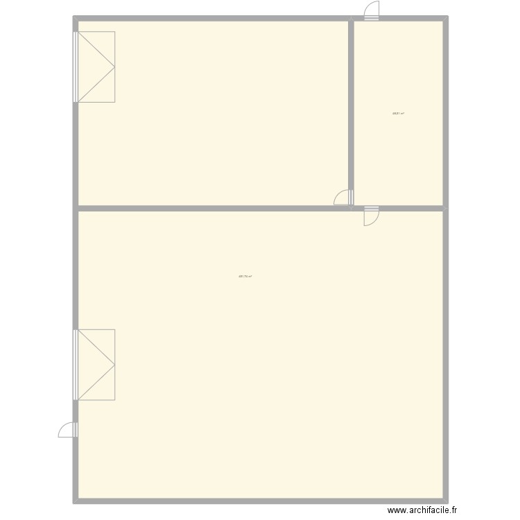 Atelier inovertis. Plan de 2 pièces et 500 m2