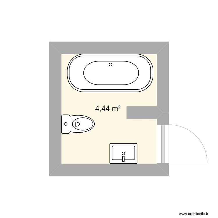 tt cocha. Plan de 1 pièce et 4 m2