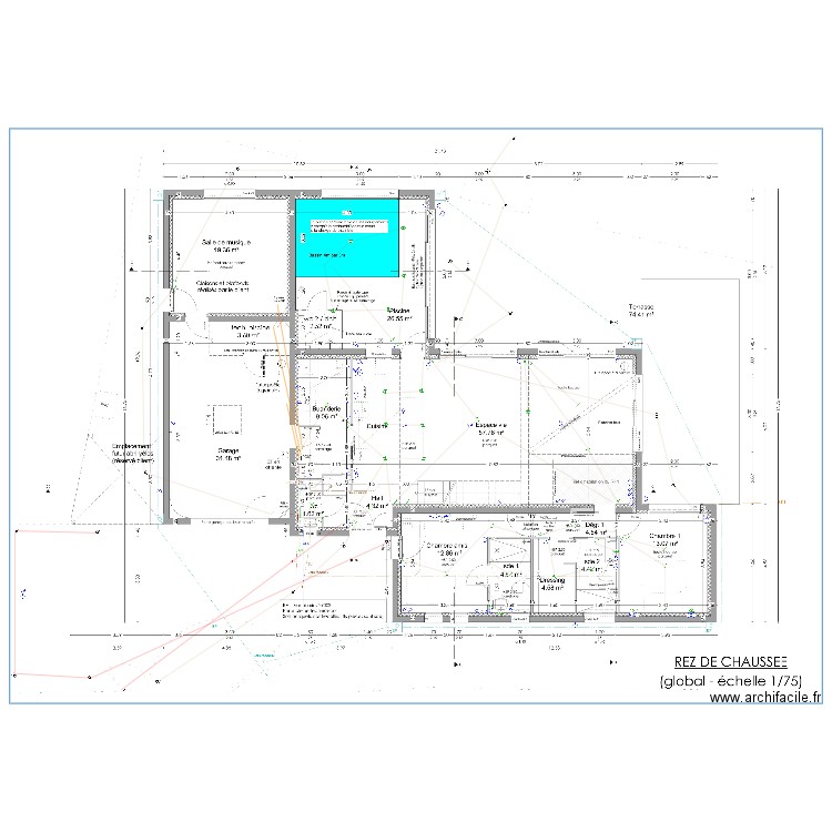 elec rdc Brochier. Plan de 0 pièce et 0 m2