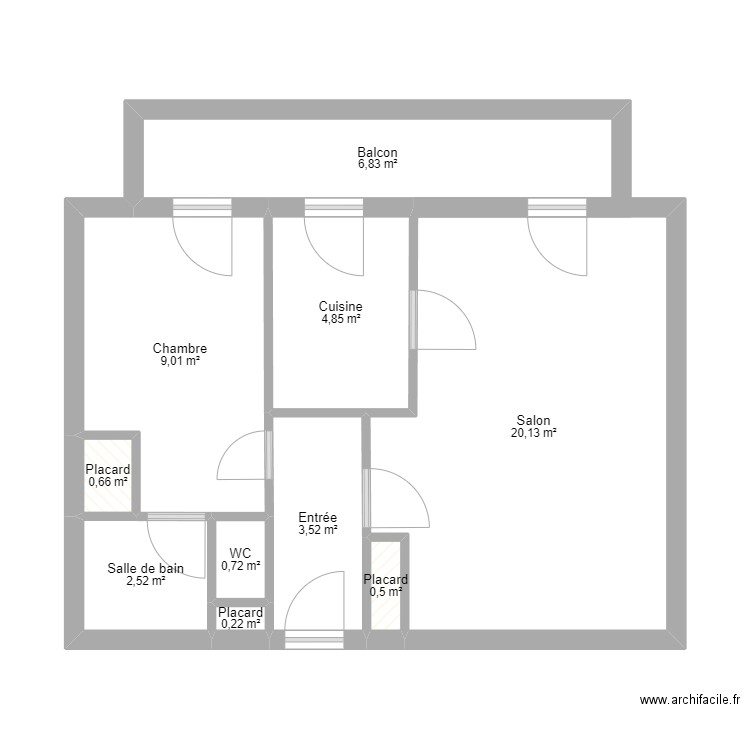 cretail nouveau monde. Plan de 10 pièces et 49 m2