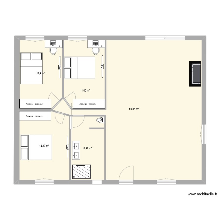 CASTRIES 1. Plan de 5 pièces et 119 m2