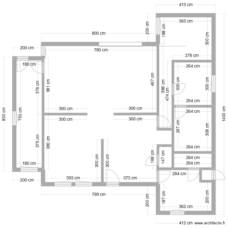 maison. Plan de 17 pièces et 269 m2