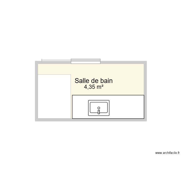 Salle d'eau. Plan de 1 pièce et 4 m2