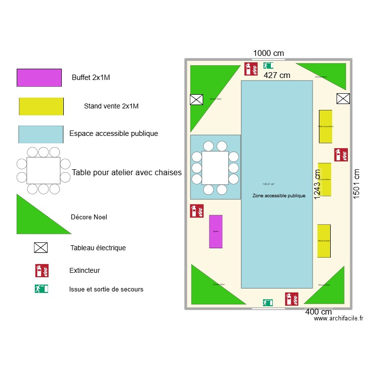 iCADE. Plan de 1 pièce et 145 m2