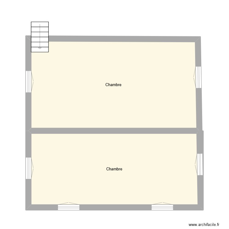 Dijkstra étage. Plan de 2 pièces et 55 m2