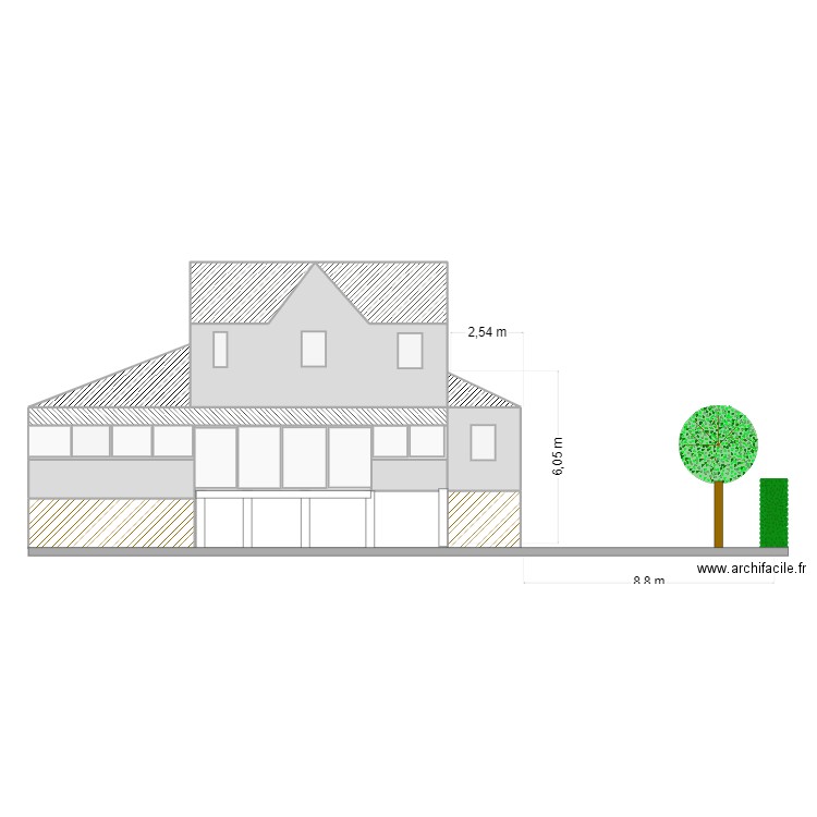 Facade vue seine avant . Plan de 14 pièces et 138 m2