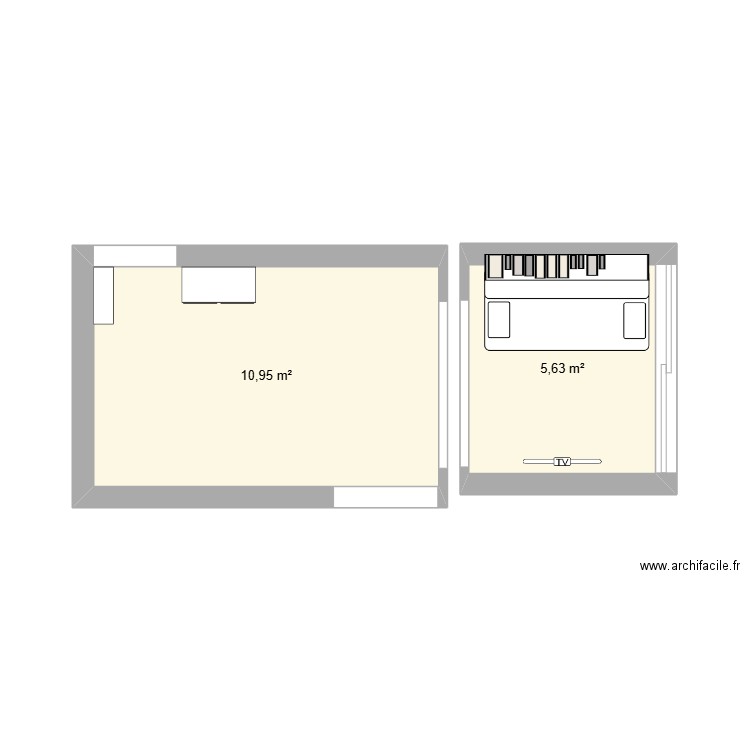 STUDIO LA PLAGE 3. Plan de 2 pièces et 17 m2