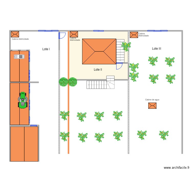 Terreno dos pais. Plan de 3 pièces et 43 m2