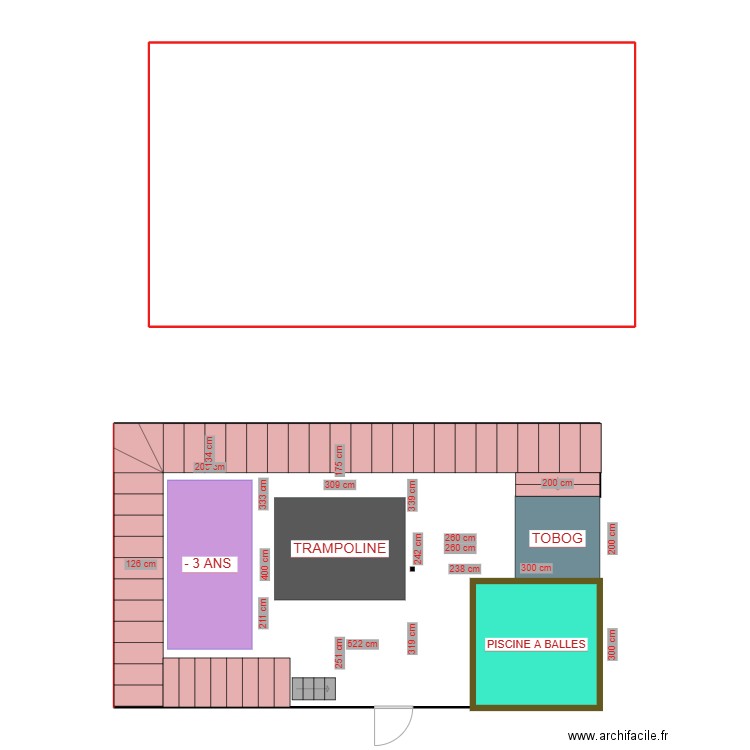 parcour aaa. Plan de 1 pièce et 77 m2