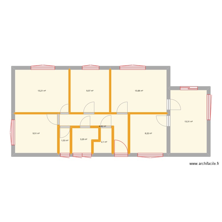 KELLER ROBIN - PLAN niveau. Plan de 10 pièces et 81 m2