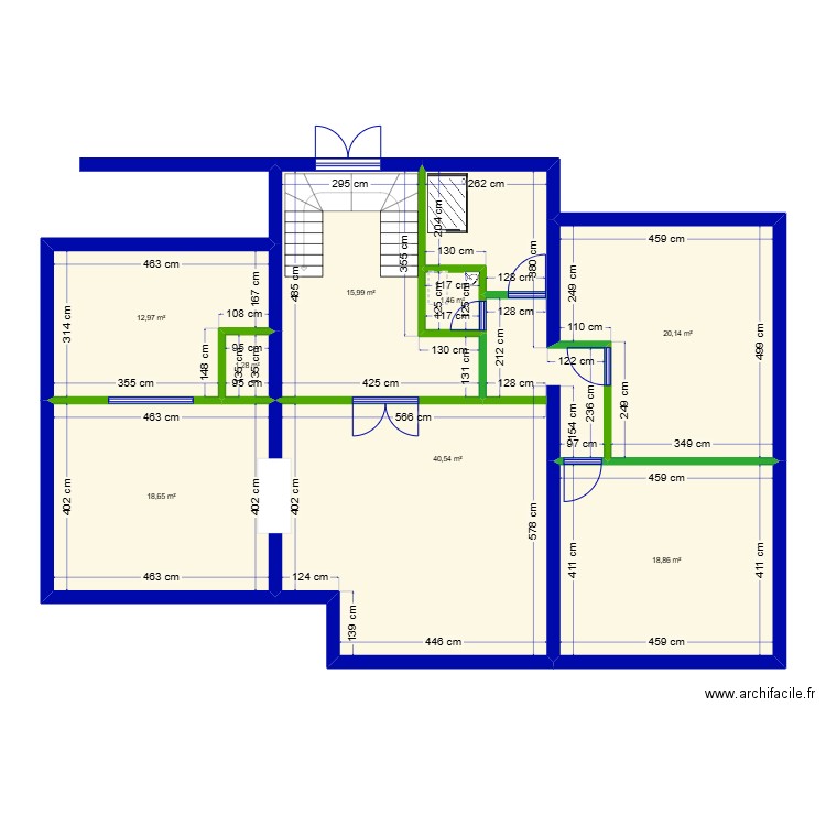 RDC idée 1. Plan de 8 pièces et 130 m2