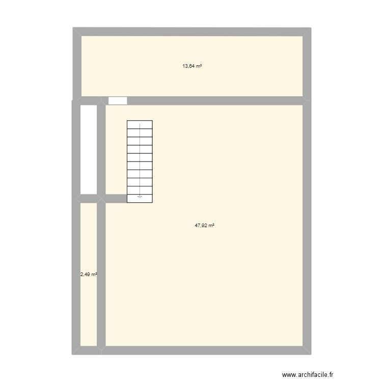 grenier avant travaux SANS TOITURE. Plan de 8 pièces et 134 m2