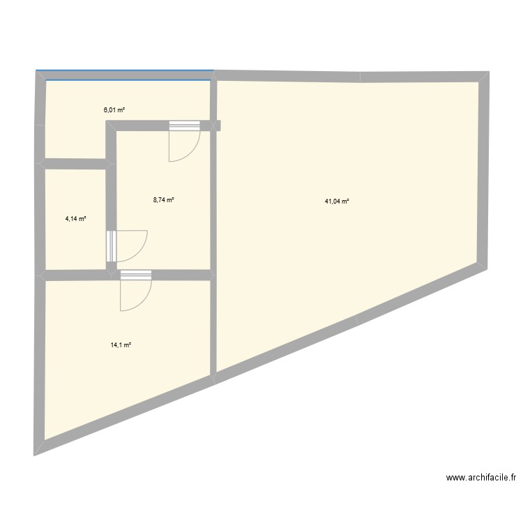 bouismail 1. Plan de 5 pièces et 74 m2