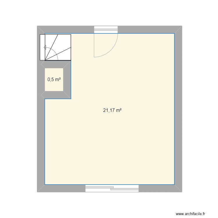 rdc passay. Plan de 2 pièces et 22 m2