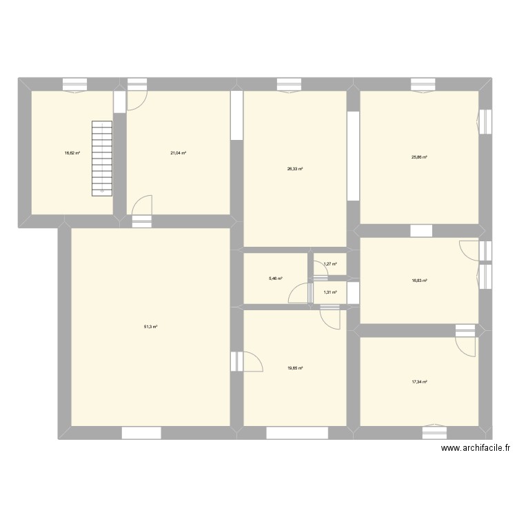 Maizon. Plan de 11 pièces et 203 m2