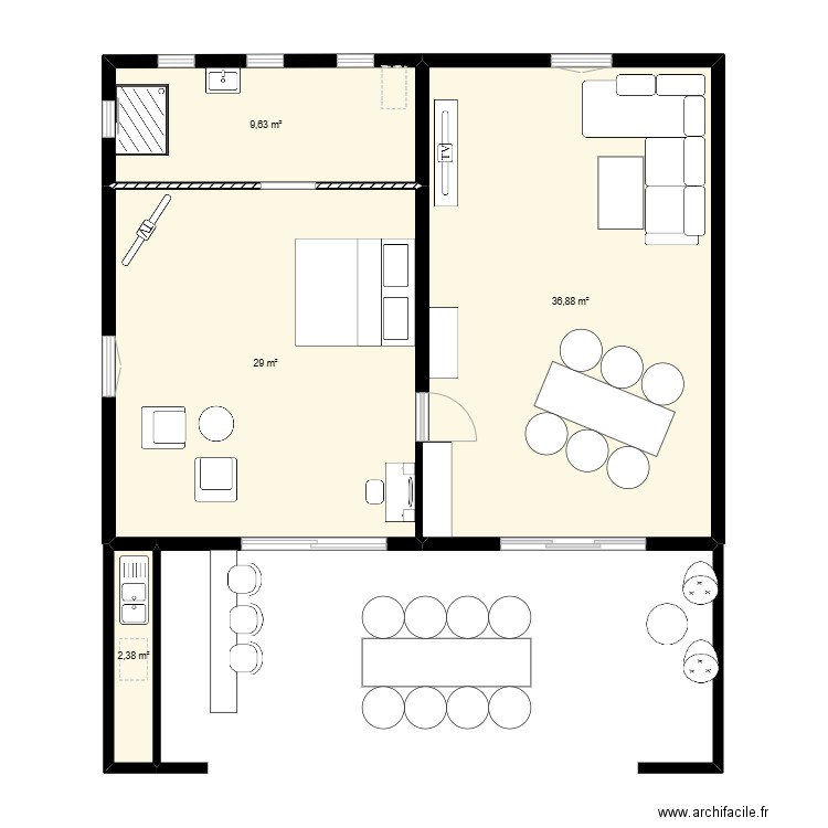 maison Onshiée1. Plan de 4 pièces et 78 m2