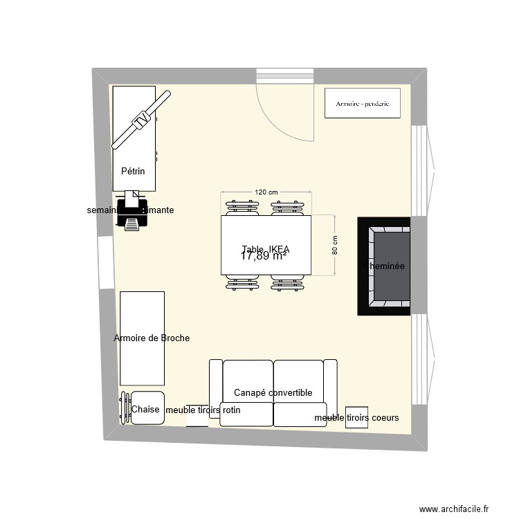 studio 2. Plan de 1 pièce et 18 m2