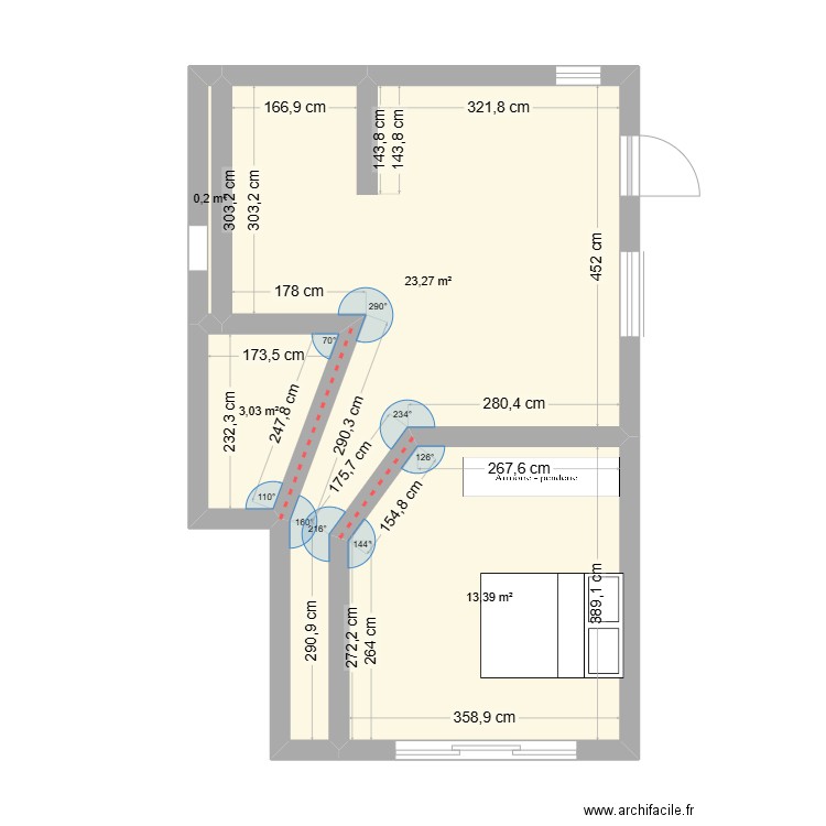 DESROCHERS BASE. Plan de 4 pièces et 40 m2