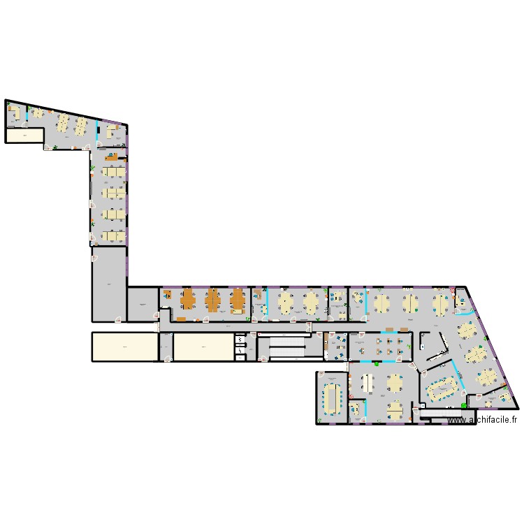 Plan PFS entier. Plan de 34 pièces et 1461 m2