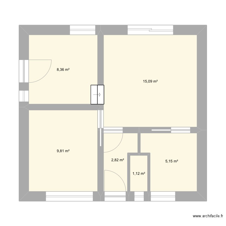 Plan maison Montigny . Plan de 6 pièces et 42 m2