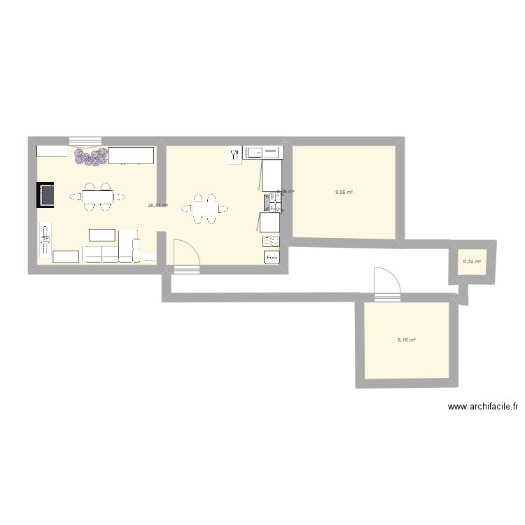 Ma maison. Plan de 4 pièces et 29 m2