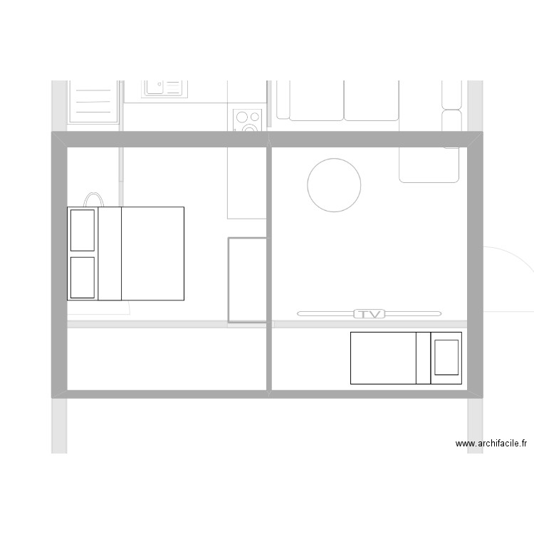 LA HAUT. Plan de 6 pièces et 82 m2