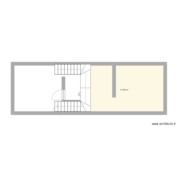 toilette couloir bko. Plan de 1 pièce et 22 m2